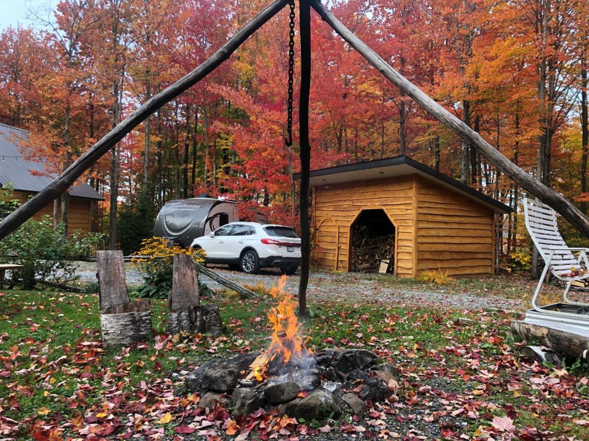 Vila Chalet En Bois Rond Sainte-Marie Exteriér fotografie